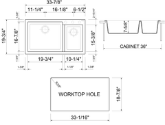 ALFI ALFI AB3319DI-C Double Bowl Drop In Granite Composite Kitchen Sink