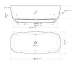 ALFI ALFI AB9980 White Matte Solid Surface Resin Bathtub