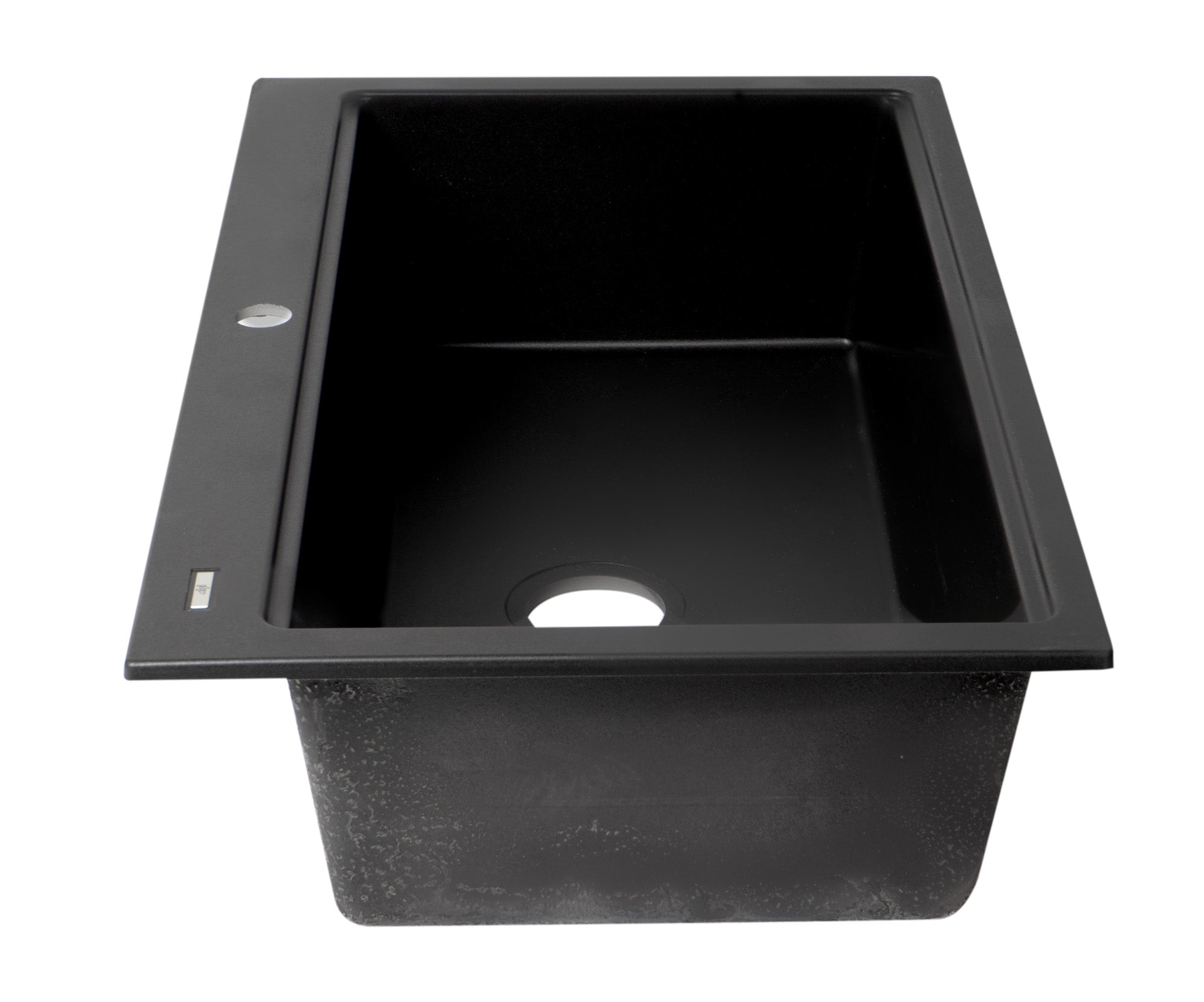ALFI ALFI AB3418SBDI-BLA Brand 33 inches Granite Composite Workstation Step Rim Single Bowl Drop In Sink with Accessories