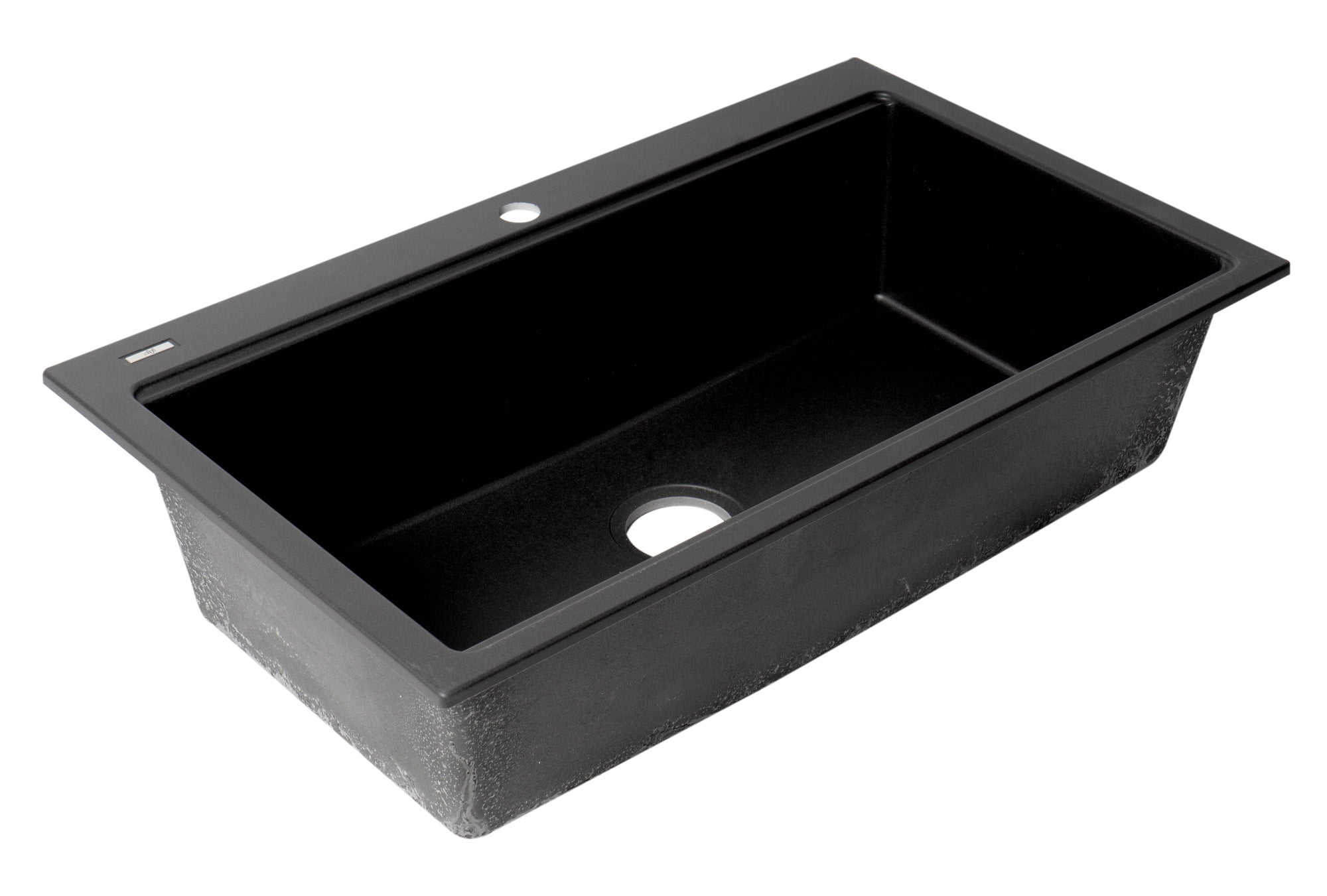 ALFI ALFI AB3418SBDI-BLA Brand 33 inches Granite Composite Workstation Step Rim Single Bowl Drop In Sink with Accessories