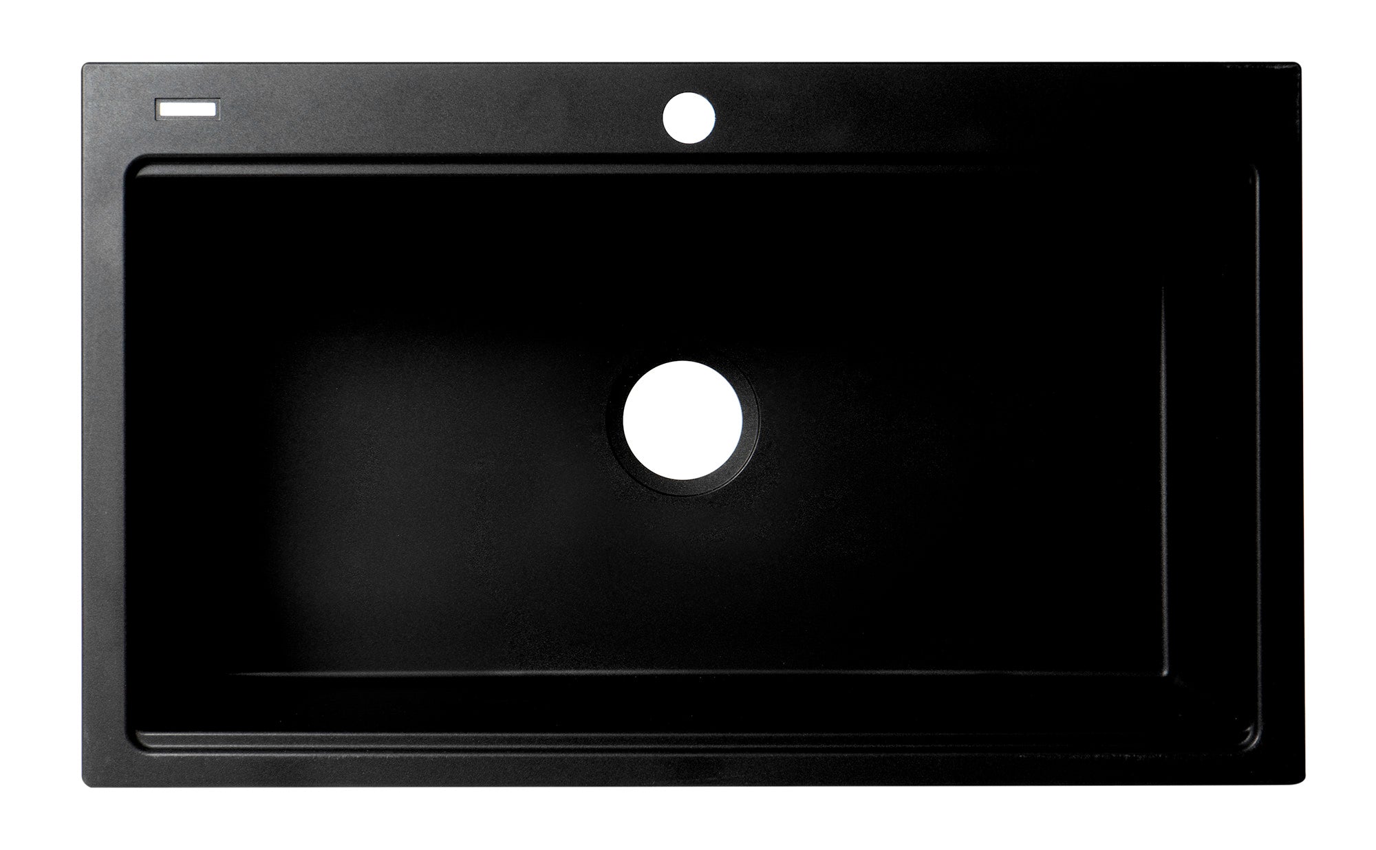 ALFI ALFI AB3418SBDI-BLA Brand 33 inches Granite Composite Workstation Step Rim Single Bowl Drop In Sink with Accessories