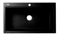 ALFI ALFI AB3418SBDI-BLA Brand 33 inches Granite Composite Workstation Step Rim Single Bowl Drop In Sink with Accessories