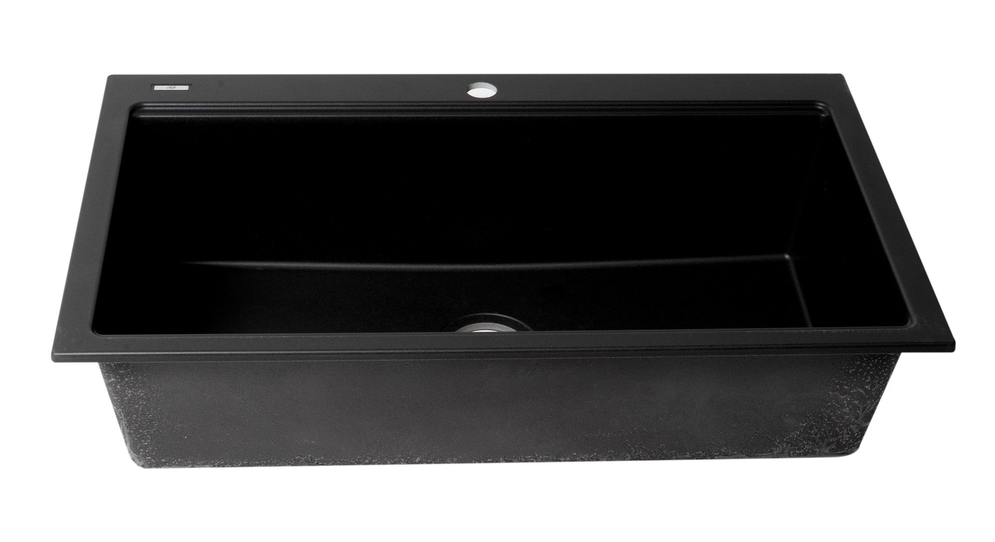 ALFI ALFI AB3418SBDI-BLA Brand 33 inches Granite Composite Workstation Step Rim Single Bowl Drop In Sink with Accessories