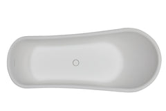 ALFI ALFI AB9960 Bathtub White Matte Clawfoot Solid Surface Resin 67-inch
