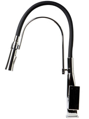 ALFI ALFI ABKF3023-PC Square Kitchen Faucet with Black Rubber Stem 1.8 GPM