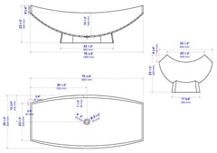 ALFI Alfi AB9992 Solid Surface Resin Free Standing Oval Hammock Bathtub