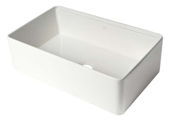 ALFI ALFI ABFS3320S-W 33 in. Step Rim Farmhouse/Apron-Front Single Bowl Fireclay Kitchen Sink Workstation /w Accessories