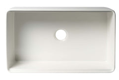 ALFI ALFI ABFS3320S-W 33 in. Step Rim Farmhouse/Apron-Front Single Bowl Fireclay Kitchen Sink Workstation /w Accessories