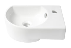 ALFI Alfi ABC119 Oval Wall Mount Porcelain Bathroom Sink 1 Faucet Hole 16 x 10.63