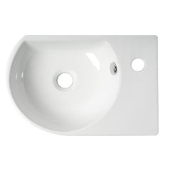 ALFI Alfi ABC119 Oval Wall Mount Porcelain Bathroom Sink 1 Faucet Hole 16 x 10.63
