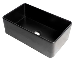 ALFI ALFI ABF3018-BM Black Matte Fireclay 30 in. Single Bowl Farmhouse Apron Kitchen Sink