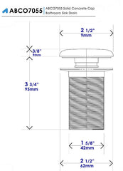 ALFI ALFI ABCO7055 Bathroom Sink Drain 2.5 inchesL x 2.5 inchesW x 3.75 inchesH