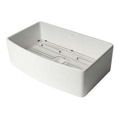 ALFI ALFI ABFC3320S-W Brand 33 inches x 20 inches Single Bowl Fireclay Farm Sink
