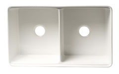 ALFI ALFI ABFS3320D-W Workstation Double Bowl Fireclay Farm Sink 33 Inches x 20 Inches