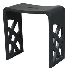 ALFI ALFI ABST88BM Black Matte Solid Surface Resin Bathroom / Shower Stool