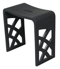 ALFI ALFI ABST88BM Black Matte Solid Surface Resin Bathroom / Shower Stool