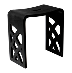 ALFI ALFI ABST88BM Black Matte Solid Surface Resin Bathroom / Shower Stool