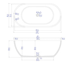 ALFI ALFI ABCO59TUB Oval Concrete Bathtub 59 inches