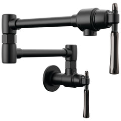BRIZO Brizo 62858LF-BLBNX The Tulham Kitchen Collection Wall Mount Pot Filler