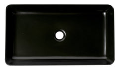 ALFI ALFI ABC902-BM Black Matte 24 Inches Modern Rectangular Above Mount Ceramic Sink