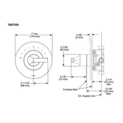 BRIZO Brizo T66T050-PC Sotria Sensori Thermostatic Valve Trim