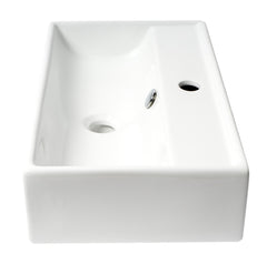 ALFI ALFI ABC122 Rectangular Wall Mounted Ceramic Sink with Faucet Hole 22 inches