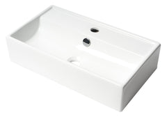 ALFI ALFI ABC122 Rectangular Wall Mounted Ceramic Sink with Faucet Hole 22 inches