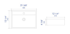 ALFI ALFI ABC122 Rectangular Wall Mounted Ceramic Sink with Faucet Hole 22 inches