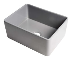 ALFI ALFI ABF2418-GM Gray Matte Smooth Apron 24-in x 18-in Single Bowl Fireclay Farm Sink