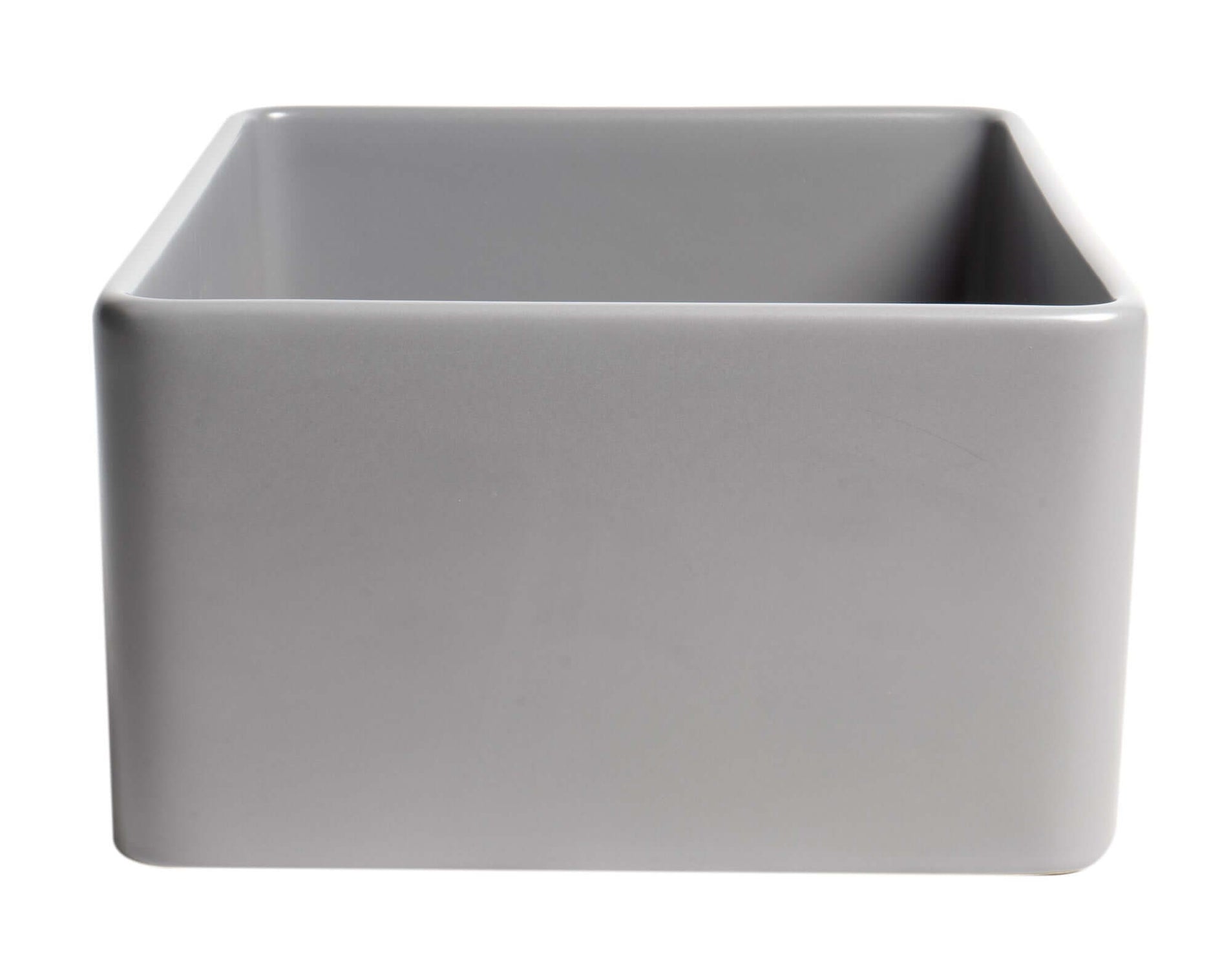 ALFI ALFI ABF2418-GM Gray Matte Smooth Apron 24-in x 18-in Single Bowl Fireclay Farm Sink