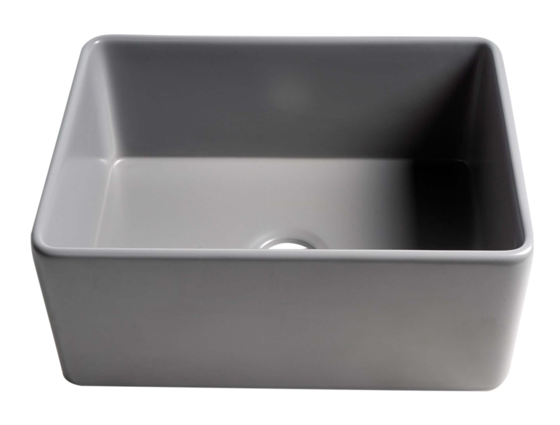 ALFI ALFI ABF2418-GM Gray Matte Smooth Apron 24-in x 18-in Single Bowl Fireclay Farm Sink