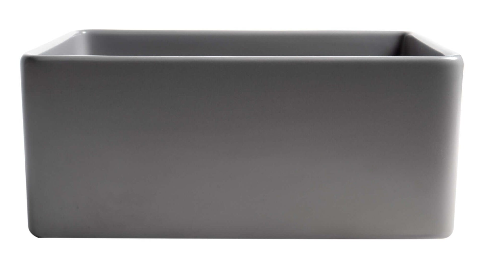 ALFI ALFI ABF2418-GM Gray Matte Smooth Apron 24-in x 18-in Single Bowl Fireclay Farm Sink