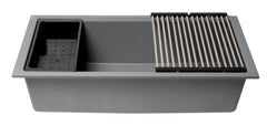 ALFI ALFI AB3418SBUM-T Granite Composite Workstation Step Rim Sink with Accessories
