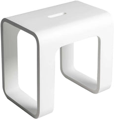 ALFI ALFI ABST99 White Matte Solid Surface Resin Bathroom Shower Stool
