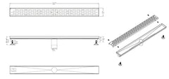 ALFI ALFI ABLD32C-BM 32 in. Linear Shower Drain in Black Matte