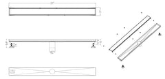 ALFI ALFI ABLD36B-BM Brand 36 inches Linear Shower Drain with Solid Cover