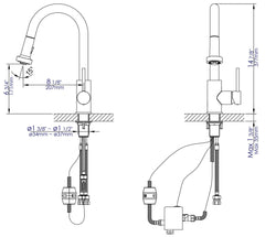 ALFI ALFI ABKF3262-BN Sensor Gooseneck Pull Down Kitchen Faucet 1.5 GPM