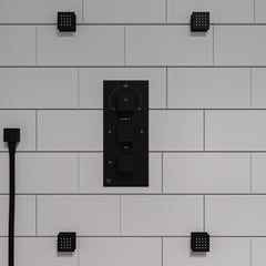 ALFI ALFI AB7606-BM Black Matte Square Sliding Rail Hand Shower Set