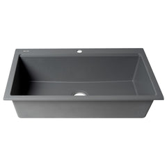 ALFI ALFI AB3418SBDI-W White Granite Composite Workstation Drop In Sink