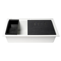 ALFI ALFI AB3418SBDI-W White Granite Composite Workstation Drop In Sink