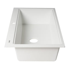 ALFI ALFI AB3418SBDI-W White Granite Composite Workstation Drop In Sink