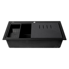 ALFI ALFI AB3418SBDI-W White Granite Composite Workstation Drop In Sink