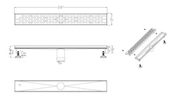 ALFI ALFI ABLD24C-BM Linear Shower Drain 24 Inches Black Matte Stainless Steel