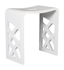 ALFI Alfi ABST88 Designer White Matte Solid Surface Resin Bathroom Shower Stool 16.5 inches W