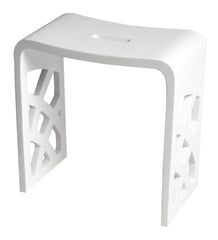 ALFI Alfi ABST88 Designer White Matte Solid Surface Resin Bathroom Shower Stool 16.5 inches W