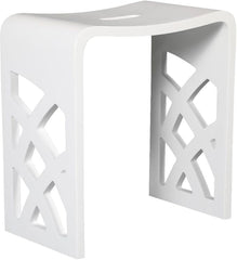 ALFI Alfi ABST88 Designer White Matte Solid Surface Resin Bathroom Shower Stool 16.5 inches W