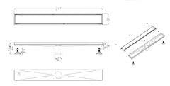 ALFI ALFI ABLD24B-PSS Brand Shower Drain 24 inches L x 3 inches W x 3.13 inches H
