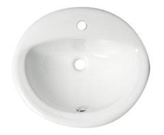 ALFI Alfi ABC802 Round Drop In Ceramic Sink With Faucet Hole