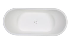 ALFI ALFI AB9950 Alfi 67 inches White Matte Pedestal Solid Surface Resin Bathtub