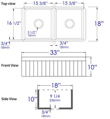 ALFI ALFI ABF3318D-GM Smooth Apron Farm Sink 33 inches x 18 inches